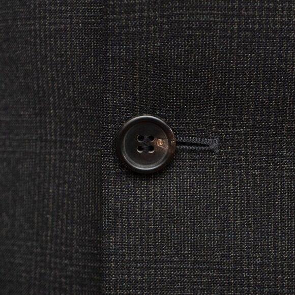 Hugo Boss 40R Black Sport Coat Blazer Jacket Plaid 3B Wool D060389 - Picture 6 of 11